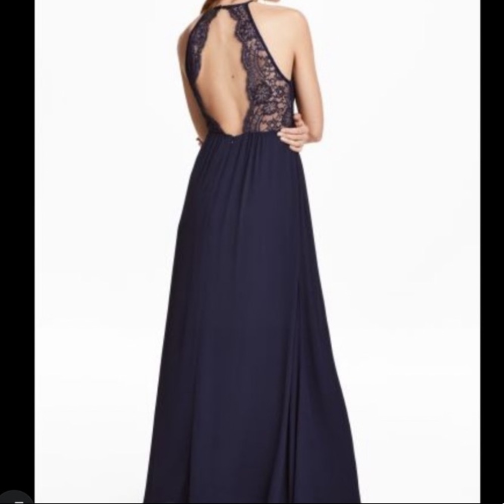 Navy H&M evening dress.
